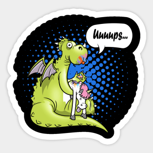 Funny Dragon Unicorn Fairy Tale Sticker